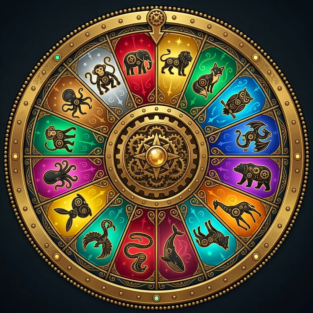 Spinning clockwork carousel wheel
